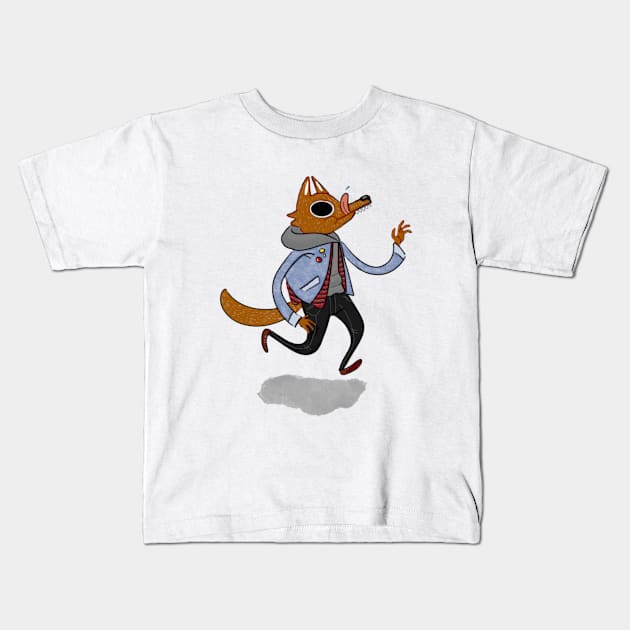 Hipster Pup Kids T-Shirt by RooKay